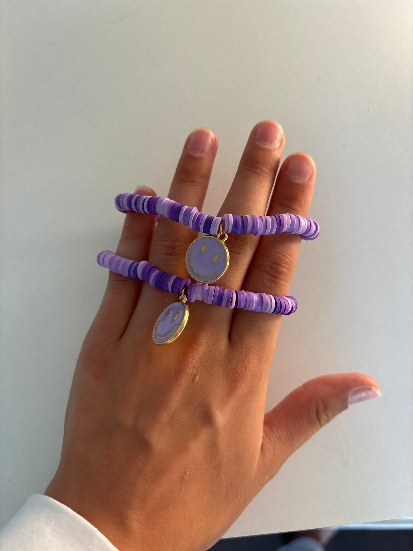 Purple smiley face bracelet