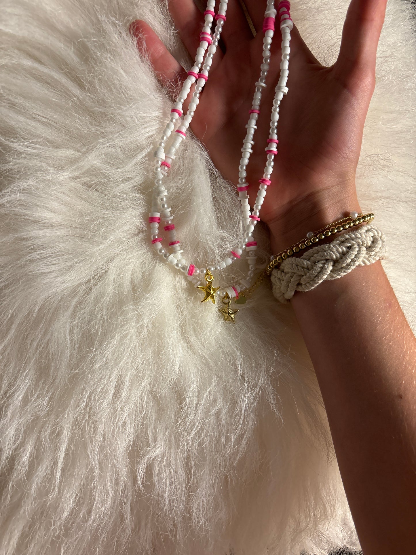 Pink and White necklace