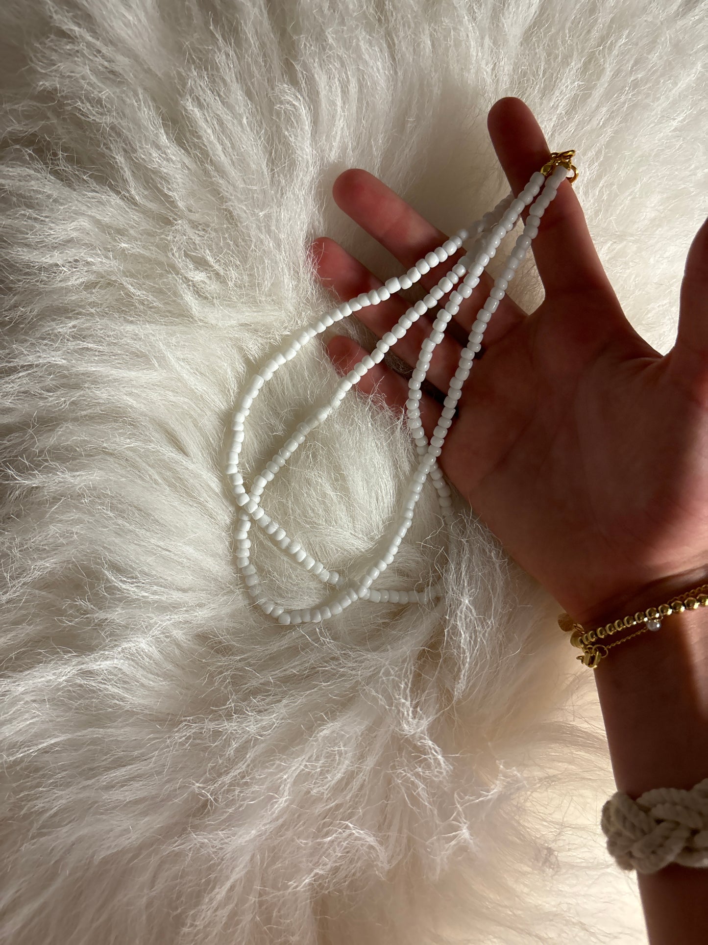 White seed bead Necklace