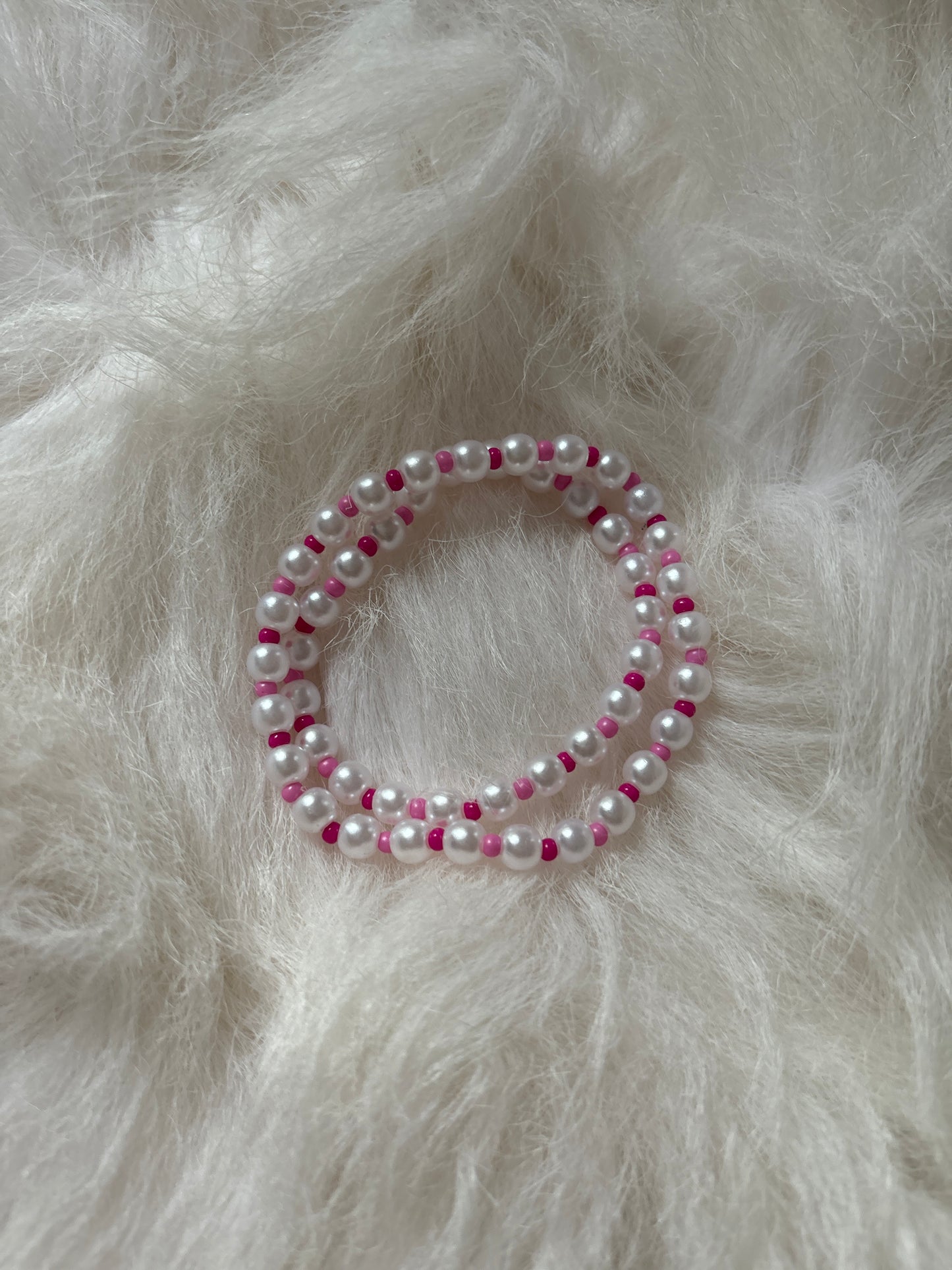 Pink seed bead bracelet