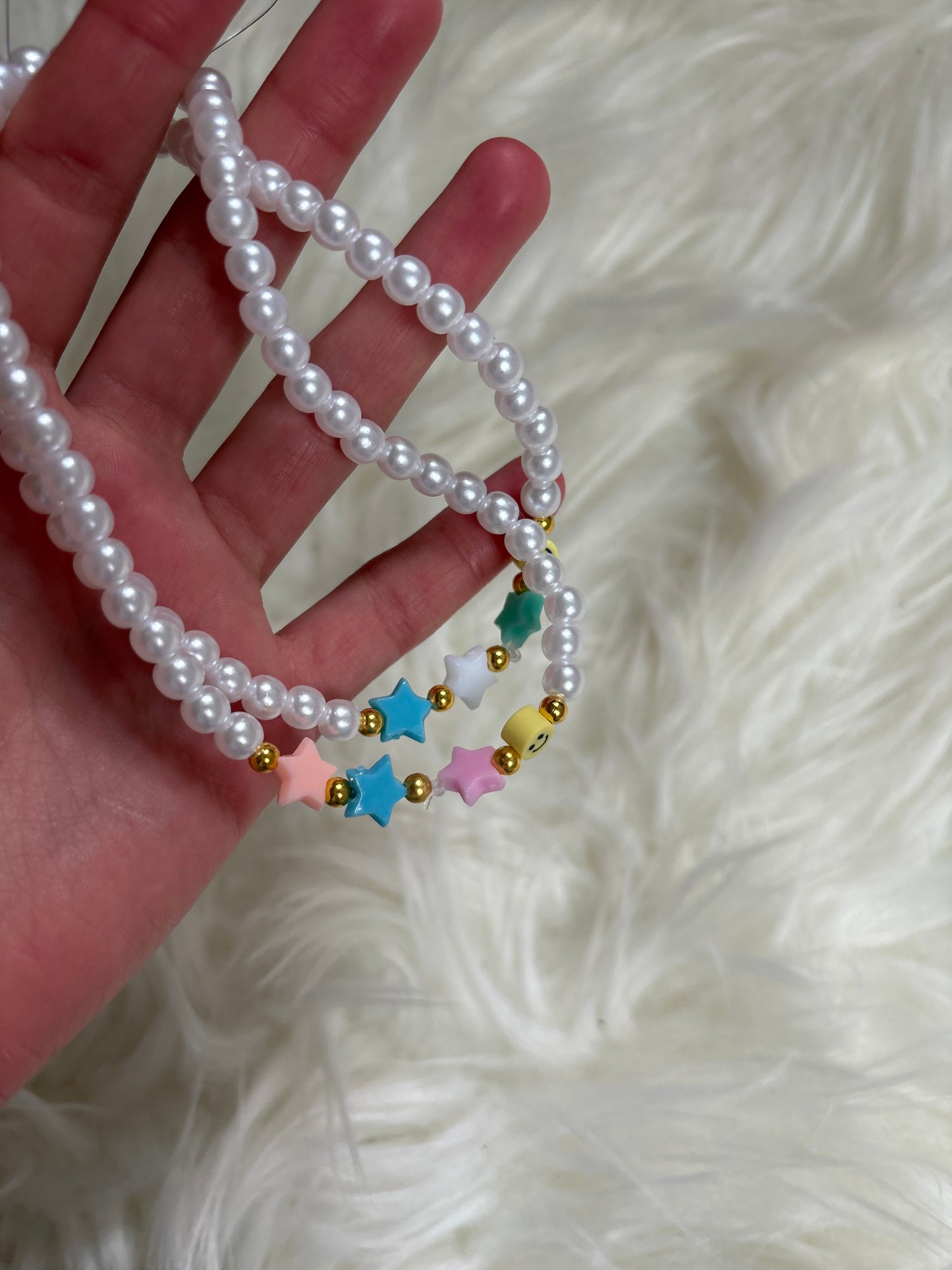 Pearly Stars Phone Charm