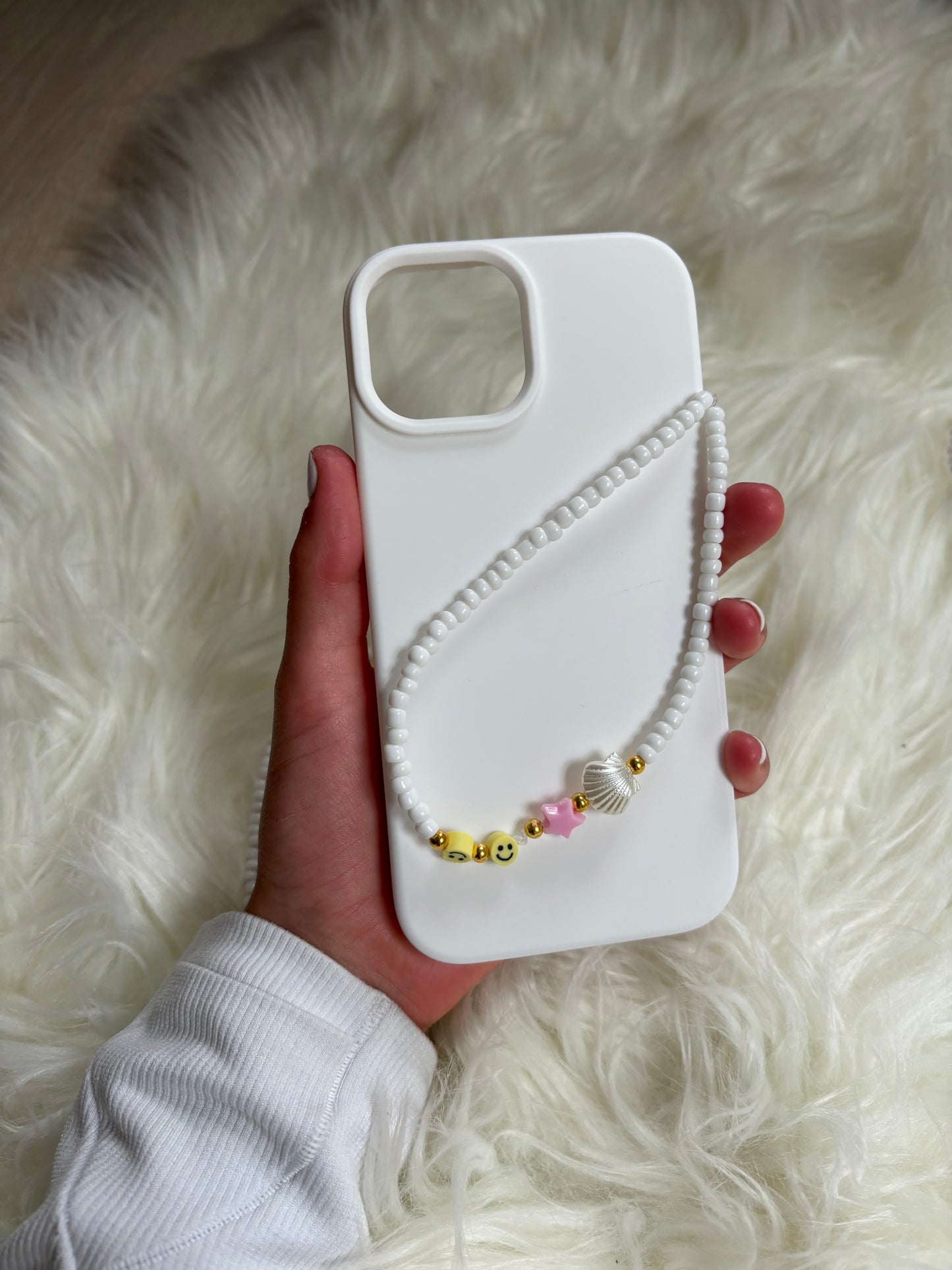 White Charms Phone Charm